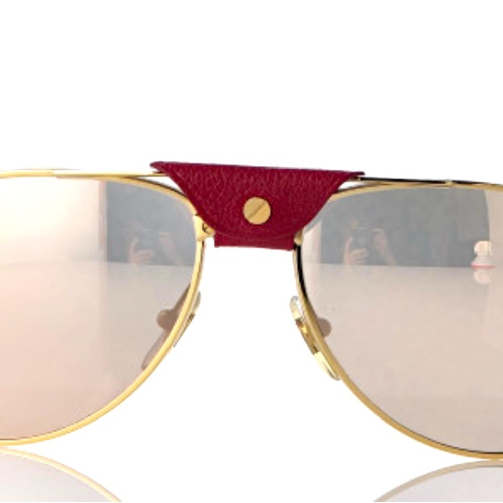 CARTIER 
Santos Dumont Aviator Sunglasses Gold